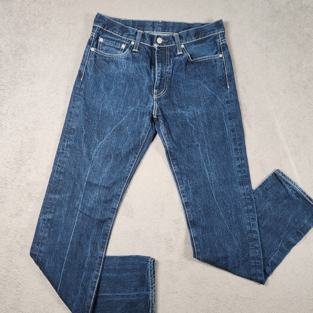 Levis 513 Slim Straight Jeans Mens 32x34 Dark Wash Indigo Denim 08513-0117